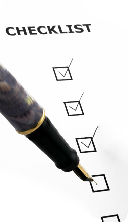 This a picture of a checklist sheet