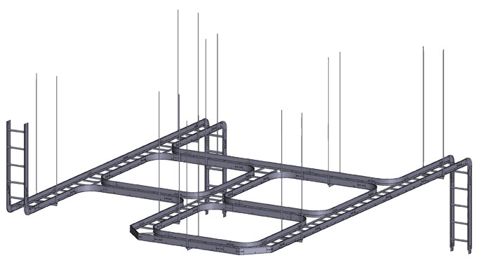 This is a picture of a cable tray ladder system solution for a data centre