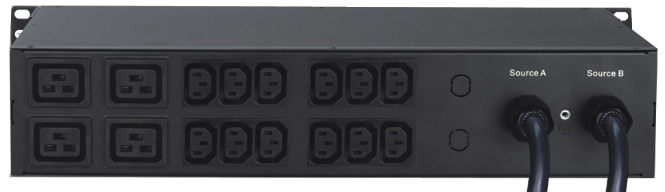 This is a picture of a 2U 16 way ATS with dual power redundancy