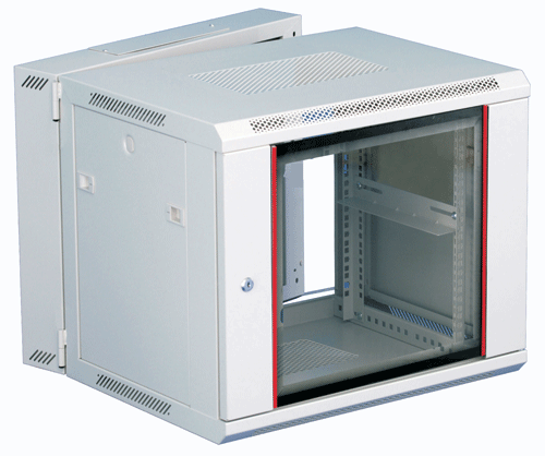 This is a picture of a 6U x 450mm wallmount with swing frame