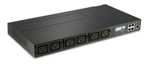 This is a picture of a 6 way switched pdu with IEC C19 sockets