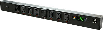 This is a picture of a 8 way switched pdu with IEC C13 & C19 sockets