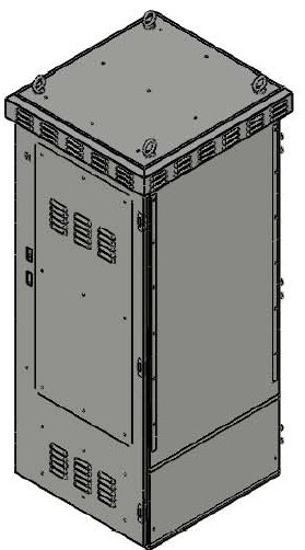 This is a picture of a three dimensional diagram  of a IP66 outdoor enclosure