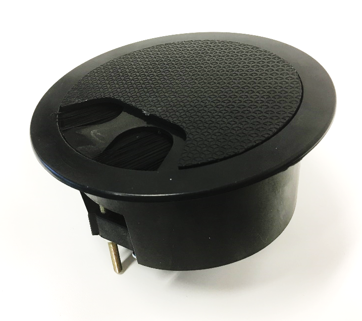 This is a picture of a brush round grommet mainly to cover input power cords from server rack PDUs