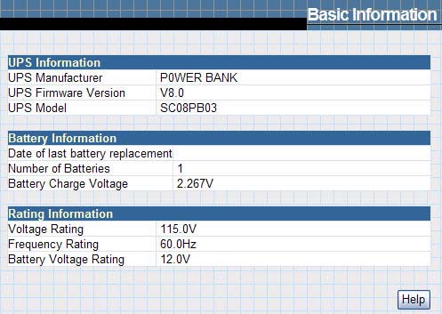 This is a picture of NetAgent's battery status web screen shot