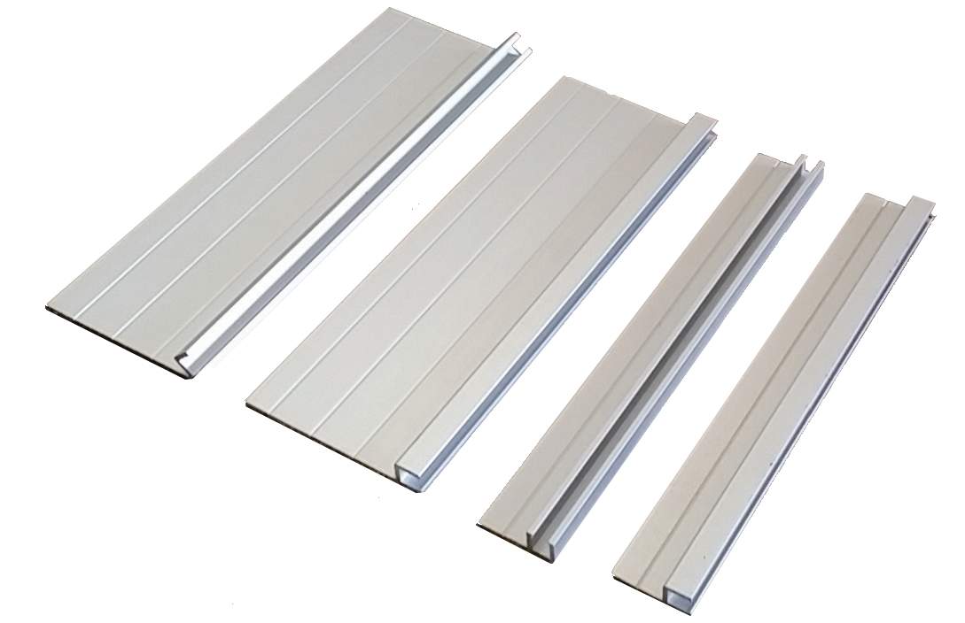 This is a picture of a aluminium extrusion holder for a brush grommet strip to create your own custom size