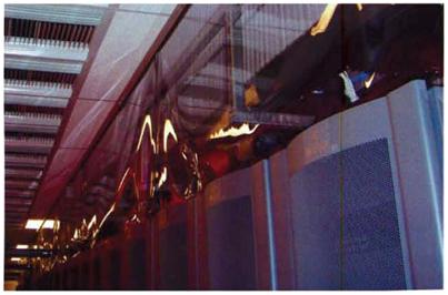 This is a picture of cold aisle containment curtains