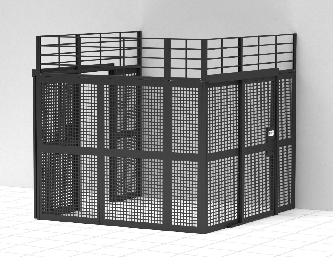 This is a picture of a data centre cage for high security within a data centre