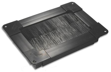 This is a picture of a in-floor cable brush seal for a computer room floor