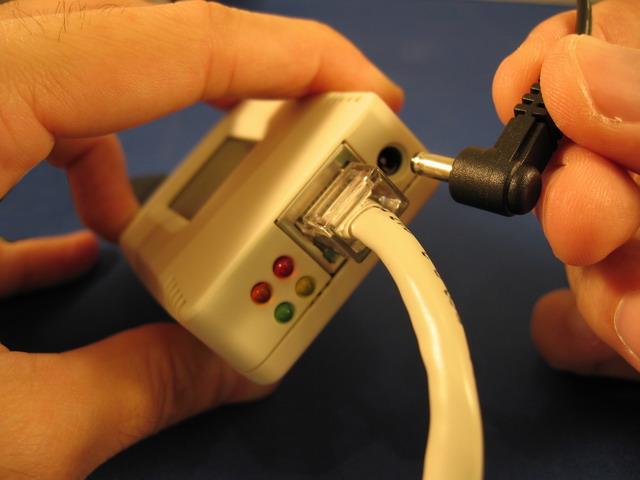 This is a picture of connecting power to IP cameras