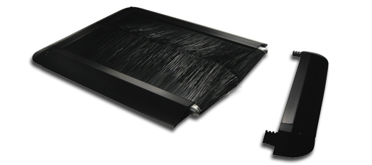 This is a picture of a surface mount cable brush seal for computer raised floors